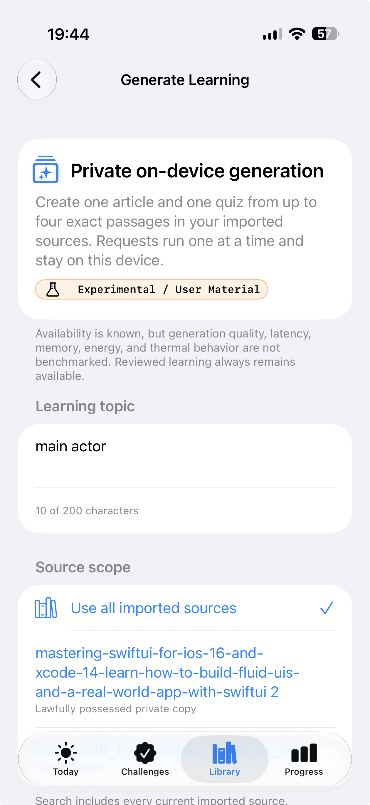 Daily Swift source citation screen